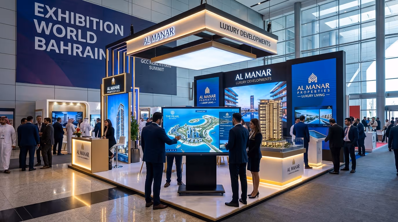 Interactive touchscreen presentation at exhibition booth
